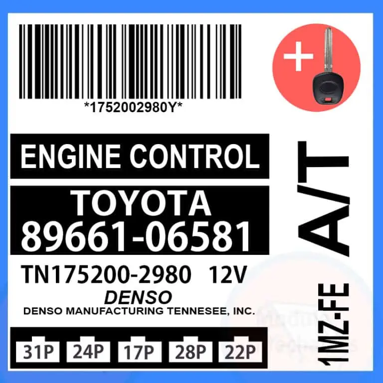 89661-06581 ECU & Programmed Master Key for Toyota Camry