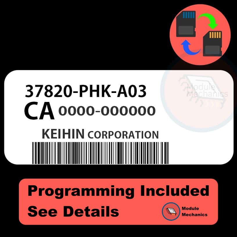 37820-PHK-A03 ECU with PROGRAMMING - VIN & Security | Honda CRV | ECM PCM Engine Control Computer OEM Compatible: 1999 2000 2001 99 00 01 Honda CRV OEM Part Number: 37820-PHK-A03 | 37820PHKA03