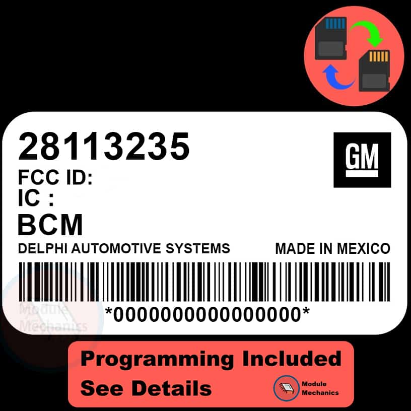 28113235 W/ PROGRAMMING Chevrolet Colorado BCM BCU Body Control Module ...