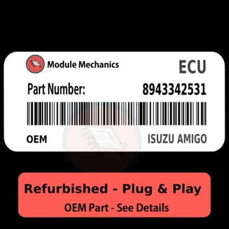8943342531 ECU - PLUG & PLAY |  Isuzu Amigo | ECM PCM BCM Engine Control Computer OEM