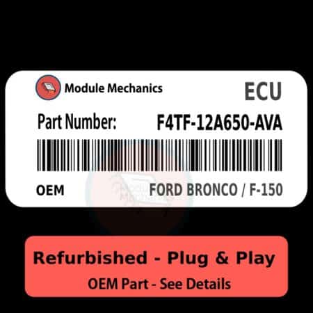 F4TF-12A650-AVA ECU - PLUG & PLAY |  Ford Bronco / F-150 | ECM PCM BCM Engine Control Computer OEM