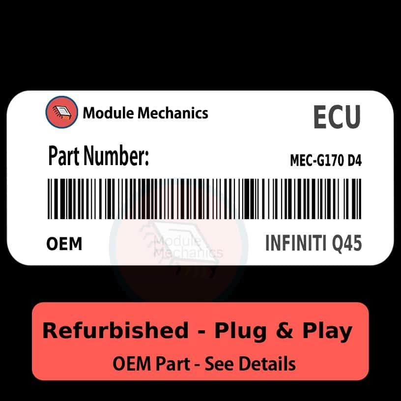 MEC-G170 D4 ECU - PLUG & PLAY | Infiniti Q45 | ECM PCM BCM Engine Control Computer OEM MEC-G170 D4 ECU - PLUG & PLAY | Infiniti Q45 | ECM PCM BCM Engine Control Computer OEM