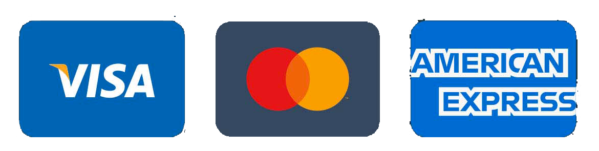 Visa, Mastercard and American Express icons with transparent background