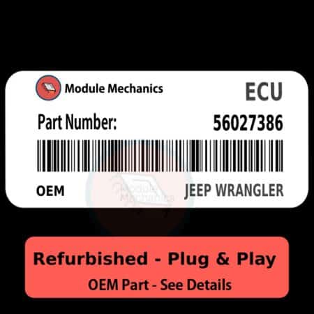56027386 ECU - PLUG & PLAY |  Jeep Wrangler | ECM PCM BCM Engine Control Computer OEM