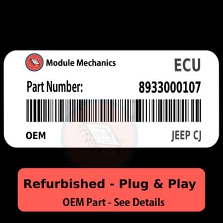 8933000107 ECU - PLUG & PLAY |  Jeep CJ | ECM PCM BCM Engine Control Computer OEM