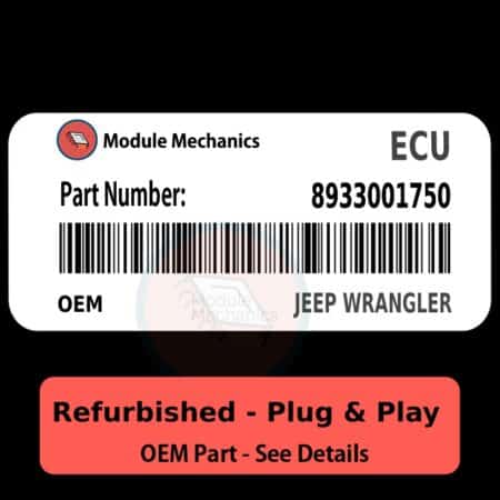 8933001750 ECU - PLUG & PLAY |  Jeep Wrangler | ECM PCM BCM Engine Control Computer OEM
