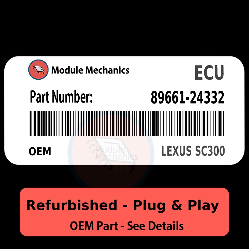 89661-24332 ECU - PLUG & PLAY | Lexus SC300 | ECM PCM BCM Engine Control Computer OEM 89661-24332 ECU - PLUG & PLAY | Lexus SC300 | ECM PCM BCM Engine Control Computer OEM