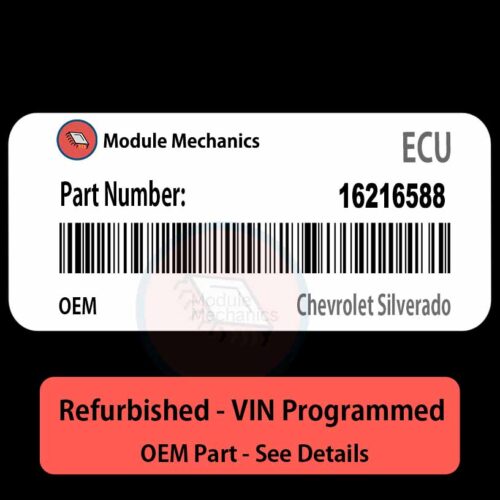 16216588  ECU - VIN PROGRAMMED |  Chevrolet Silverado | ECM PCM BCM Engine Control Computer OEM