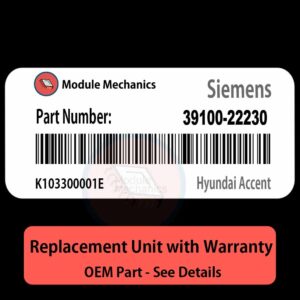39100-22230  K103300001E ECU - PLUG & PLAY |  Hyundai Accent | ECM PCM BCM Engine Control Computer OEM