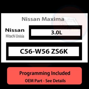 C56-W56 ZS6K / 3.0L ECU with PROGRAMMING - VIN & Security | Nissan Maxima  | ECM PCM Engine Control Computer OEM