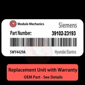 39102-23193  5WY4429A ECU - PLUG & PLAY |  Hyundai Elantra  | ECM PCM BCM Engine Control Computer OEM