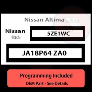 JA18P64 ZA0  / 5ZE1WC ECU with PROGRAMMING - VIN & Security | Nissan Altima  | ECM PCM Engine Control Computer OEM
