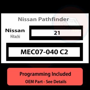 MEC07-040 C2 / 21 ECU with PROGRAMMING - VIN & Security | Nissan Pathfinder  | ECM PCM Engine Control Computer OEM