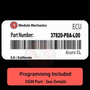37820-P8A-L00  / Factory ECU with PROGRAMMING - VIN & Security | Acura CL  | ECM PCM Engine Control Computer OEM