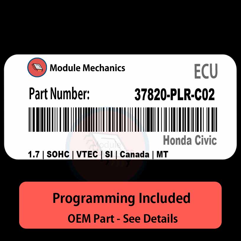 37820-PLR-C02 / Factory ECU with PROGRAMMING - VIN & Security | Honda Civic | ECM PCM Engine Control Computer OEM 37820-PLR-C02 / Factory ECU with PROGRAMMING - VIN & Security | Honda Civic | ECM PCM Engine Control Computer OEM