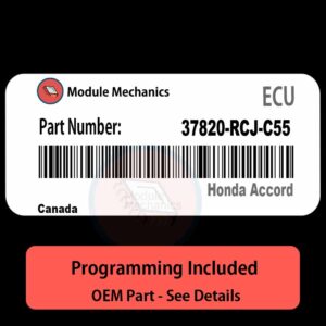 37820-RCJ-C55  / Factory ECU with PROGRAMMING - VIN & Security | Honda Accord  | ECM PCM Engine Control Computer OEM