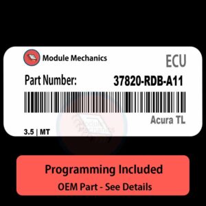 37820-RDB-A11  / Factory ECU with PROGRAMMING - VIN & Security | Acura TL  | ECM PCM Engine Control Computer OEM