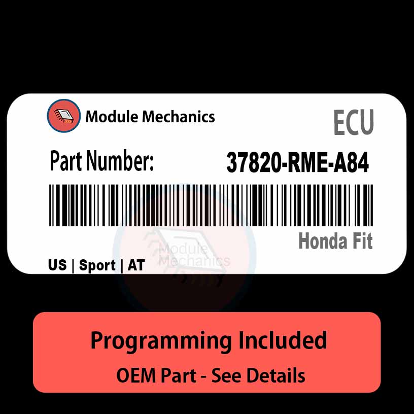 37820-RME-A84 / Factory ECU with PROGRAMMING - VIN & Security | Honda Fit |  ECM PCM Engine Control Computer OEM - Module Mechanics