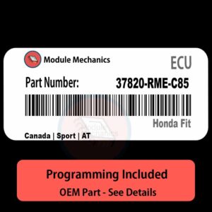 37820-RME-C85  / Factory ECU with PROGRAMMING - VIN & Security | Honda Fit  | ECM PCM Engine Control Computer OEM