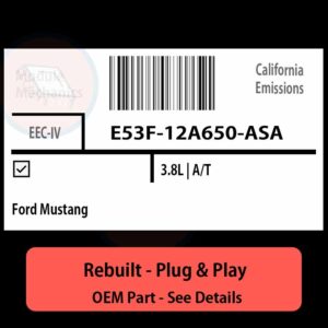 E53F-12A650-ASA EEC-IV ECU - PLUG & PLAY |  Ford Mustang | ECM PCM BCM Engine Control Computer OEM
