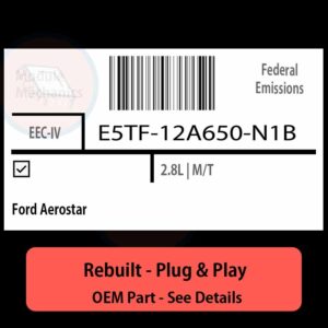 E5TF-12A650-N1B EEC-IV ECU - PLUG & PLAY |  Ford Aerostar | ECM PCM BCM Engine Control Computer OEM