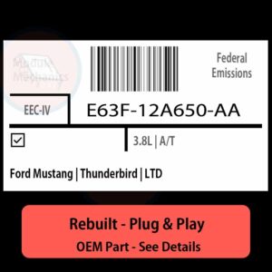E63F-12A650-AA EEC-IV ECU - PLUG & PLAY |  Ford Mustang | Thunderbird | LTD | ECM PCM BCM Engine Control Computer OEM