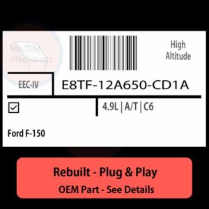 E8TF-12A650-CD1A EEC-IV ECU - PLUG & PLAY |  Ford F-150 | ECM PCM BCM Engine Control Computer OEM