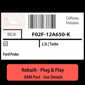 F02F-12A650-K EEC-IV ECU - PLUG & PLAY |  Ford Probe | ECM PCM BCM Engine Control Computer OEM
