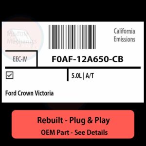 F0AF-12A650-CB EEC-IV ECU - PLUG & PLAY |  Ford Crown Victoria | ECM PCM BCM Engine Control Computer OEM