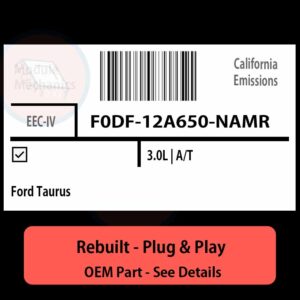F0DF-12A650-NAMR EEC-IV ECU - PLUG & PLAY |  Ford Taurus | ECM PCM BCM Engine Control Computer OEM