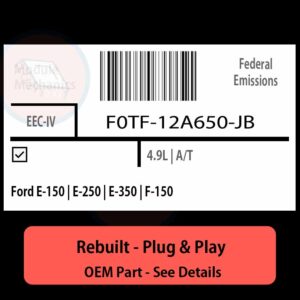 F0TF-12A650-JB EEC-IV ECU - PLUG & PLAY |  Ford E-150 | E-250 | E-350 | F-150 | ECM PCM BCM Engine Control Computer OEM