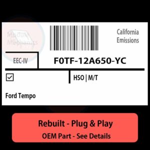 F0TF-12A650-YC EEC-IV ECU - PLUG & PLAY |  Ford Tempo | ECM PCM BCM Engine Control Computer OEM