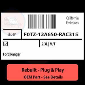 F0TZ-12A650-RAC315 EEC-IV ECU - PLUG & PLAY |  Ford Ranger | ECM PCM BCM Engine Control Computer OEM