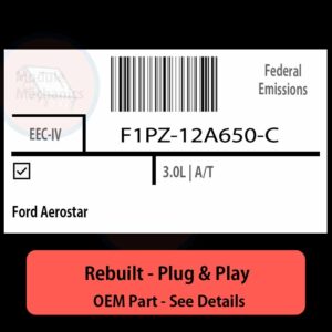 F1PZ-12A650-C EEC-IV ECU - PLUG & PLAY |  Ford Aerostar | ECM PCM BCM Engine Control Computer OEM