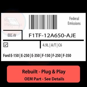 F1TF-12A650-AJE EEC-IV ECU - PLUG & PLAY |  Ford E-150 | E-250 | E-350 | F-150 | F-250 | F-350 | ECM PCM BCM Engine Control Computer OEM