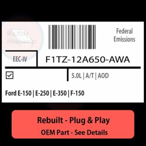 F1TZ-12A650-AWA EEC-IV ECU - PLUG & PLAY |  Ford E-150 | E-250 | E-350 | F-150 | ECM PCM BCM Engine Control Computer OEM