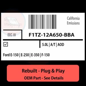 F1TZ-12A650-BBA EEC-IV ECU - PLUG & PLAY |  Ford E-150 | E-250 | E-350 | F-150 | ECM PCM BCM Engine Control Computer OEM