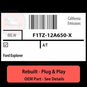 F1TZ-12A650-X EEC-IV ECU - PLUG & PLAY |  Ford Explorer | ECM PCM BCM Engine Control Computer OEM