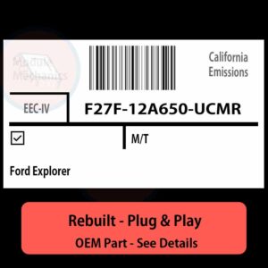 F27F-12A650-UCMR EEC-IV ECU - PLUG & PLAY |  Ford Explorer | ECM PCM BCM Engine Control Computer OEM