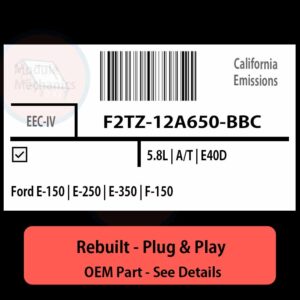 F2TZ-12A650-BBC EEC-IV ECU - PLUG & PLAY |  Ford E-150 | E-250 | E-350 | F-150 | ECM PCM BCM Engine Control Computer OEM