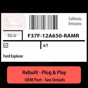 F37F-12A650-RAMR EEC-IV ECU - PLUG & PLAY |  Ford Explorer | ECM PCM BCM Engine Control Computer OEM