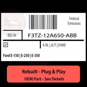 F3TZ-12A650-ABB EEC-IV ECU - PLUG & PLAY |  Ford E-150 | E-250 | E-350 | ECM PCM BCM Engine Control Computer OEM