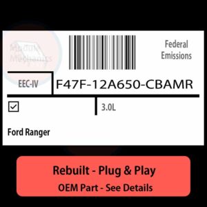 F47F-12A650-CBAMR EEC-IV ECU - PLUG & PLAY |  Ford Ranger | ECM PCM BCM Engine Control Computer OEM