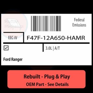 F47F-12A650-HAMR EEC-IV ECU - PLUG & PLAY |  Ford Ranger | ECM PCM BCM Engine Control Computer OEM