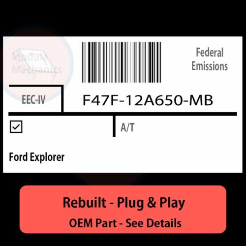 F47F-12A650-MB EEC-IV ECU - PLUG & PLAY |  Ford Explorer | ECM PCM BCM Engine Control Computer OEM