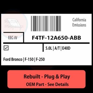 F4TF-12A650-ABB EEC-IV ECU - PLUG & PLAY |  Ford Bronco | F-150 | F-250 | ECM PCM BCM Engine Control Computer OEM