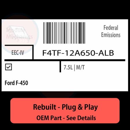 F4TF-12A650-ALB EEC-IV ECU - PLUG & PLAY |  Ford F-450 | ECM PCM BCM Engine Control Computer OEM