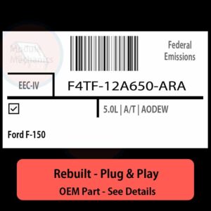 F4TF-12A650-ARA EEC-IV ECU - PLUG & PLAY |  Ford F-150 | ECM PCM BCM Engine Control Computer OEM