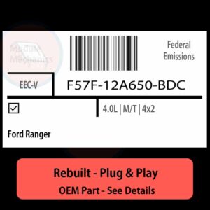 F57F-12A650-BDC EECV ECU - PLUG & PLAY |  Ford Ranger | ECM PCM BCM Engine Control Computer OEM