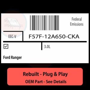 F57F-12A650-CKA EECV ECU - PLUG & PLAY |  Ford Ranger | ECM PCM BCM Engine Control Computer OEM